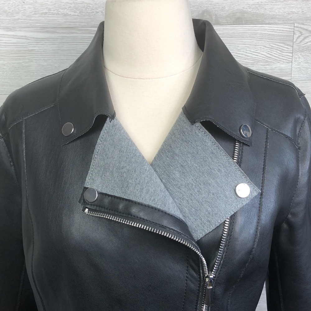 Bagatelle Vegan Leather Moto Jacket Small Black - Picture 5 of 8